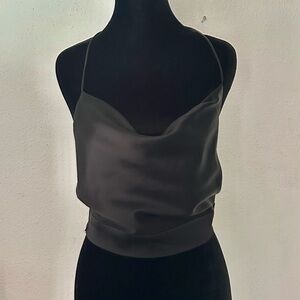 Princess Polly Black Satin Top